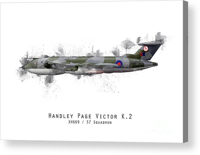 Handley Page Victor Acrylic Print featuring the digital art Victor Sketch - XH669 by Airpower Art