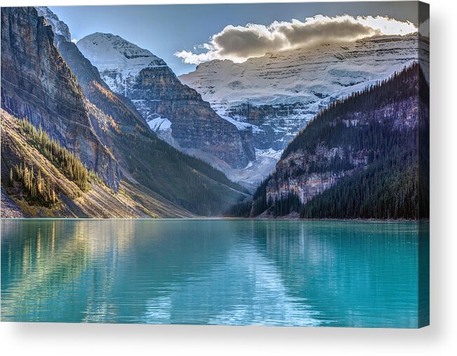 5dsr Acrylic Print featuring the photograph Victoria Glacier reflection by Pierre Leclerc Photography