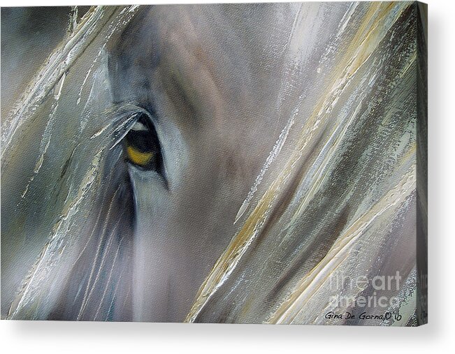 Horses Acrylic Print featuring the painting View by Gina De Gorna