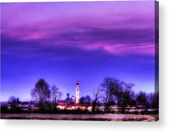 Countryscape Acrylic Print featuring the photograph View of San Giorgio Lomellina by Roberto Pagani