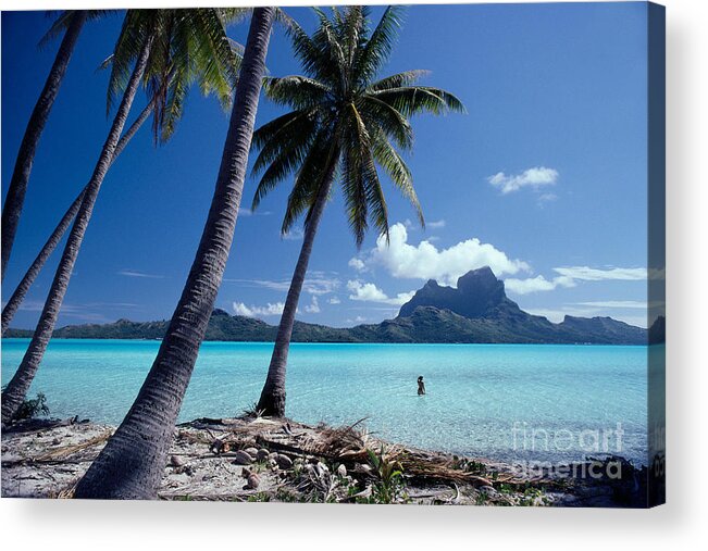 Aqua Acrylic Print featuring the photograph View Of Tahiti by David Cornwell/First Light Pictures, Inc - Printscapes
