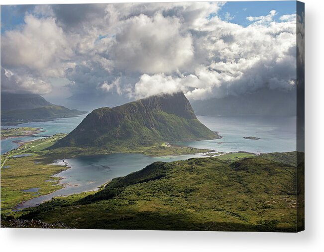 Holandsmelen Acrylic Print featuring the photograph View towards Offersoykammen from Holandsmelen by Aivar Mikko
