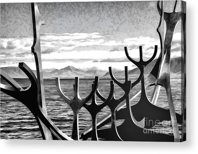 Iceland Reykjavik Modern Monuments Acrylic Print featuring the photograph Viking Tribute by Rick Bragan