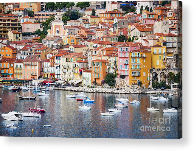 Villefranche-sur-mer Acrylic Print featuring the photograph Villefranche-sur-Mer view in French Riviera by Elena Elisseeva