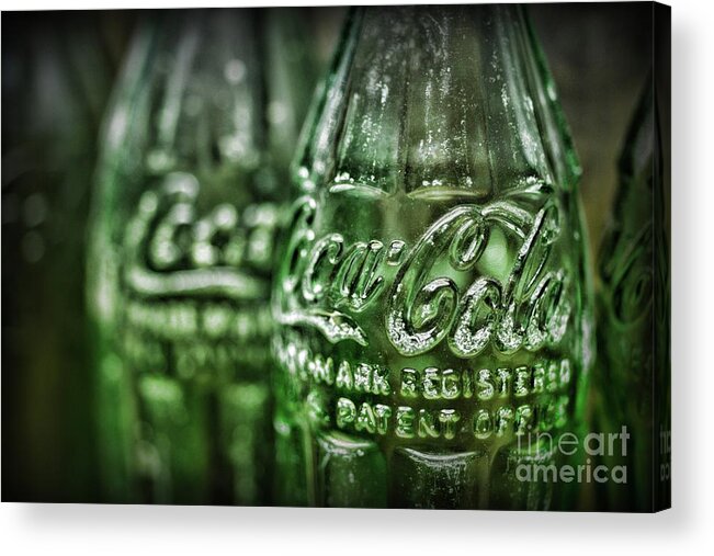 Coke Acrylic Print featuring the photograph Vintage Coke Bottle Close Up by Paul Ward