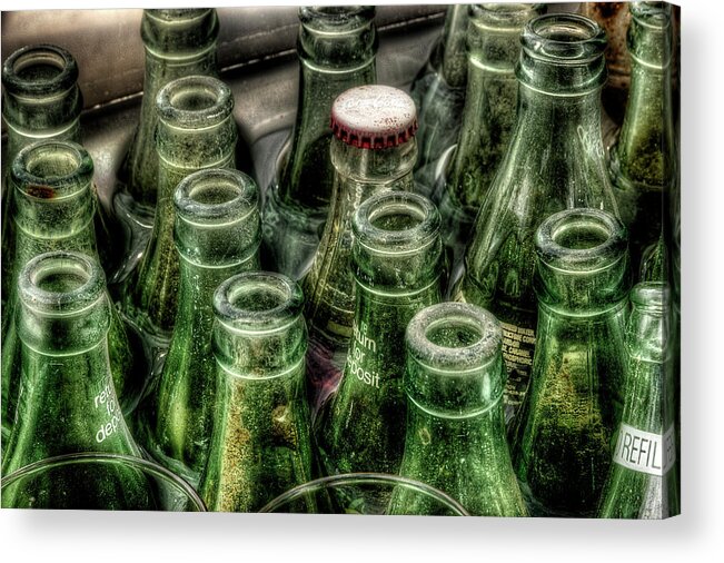 Bottles Acrylic Print featuring the photograph Vintage Coke Bottles by Mike Eingle