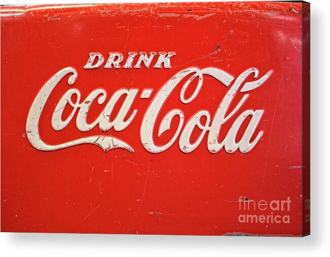 Coke Acrylic Print featuring the photograph Vintage Coke Signature Sign by Ella Kaye Dickey