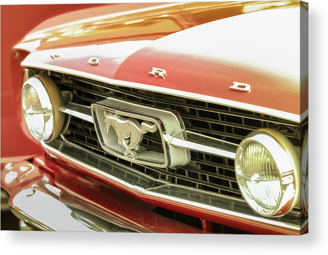 Mustang Acrylic Print featuring the photograph Vintage Mustang by Caitlyn Grasso