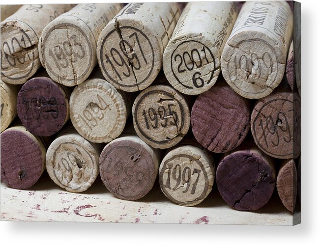Wine Acrylic Print featuring the photograph Vintage Wine Corks by Frank Tschakert