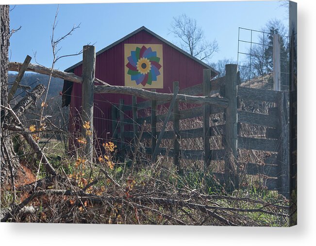 Photograph Acrylic Print featuring the photograph Virginia Barn Quilt Series XXI by Suzanne Gaff