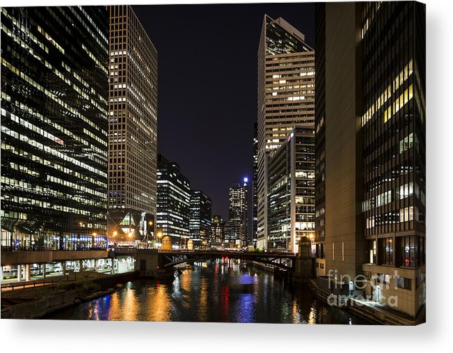 Chicago Acrylic Print featuring the photograph Wacker Avenue by Andrea Silies