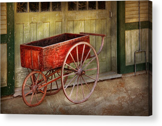 Country Acrylic Print featuring the photograph Wagon - That old red wagon by Mike Savad