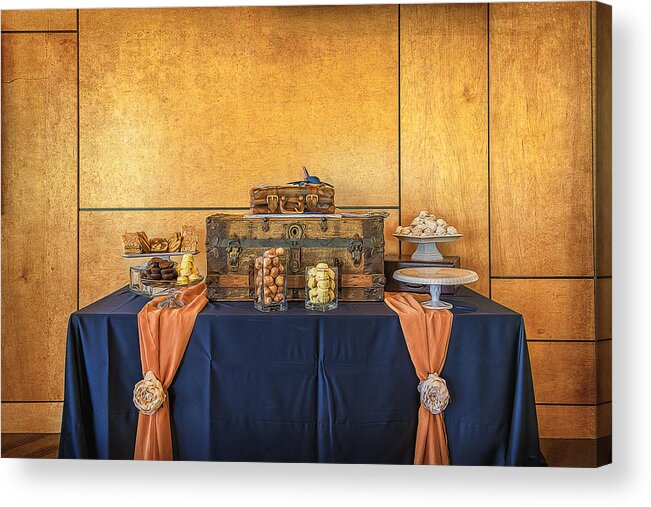 Arrangement Acrylic Print featuring the photograph Waiting for the Cake by Maria Coulson