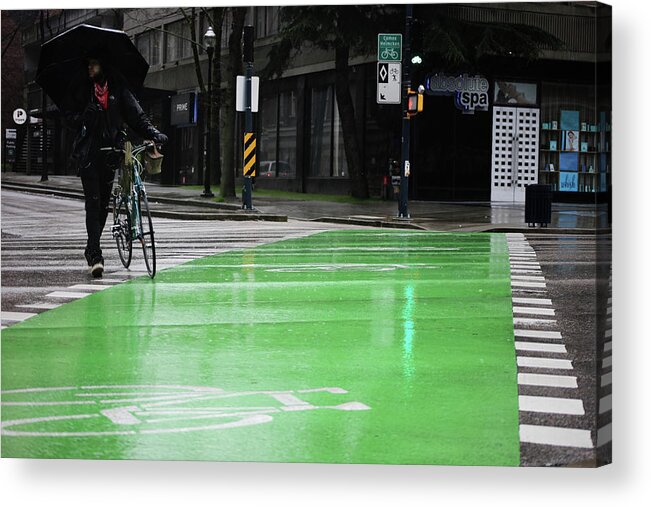 Street Photography Acrylic Print featuring the photograph Walk with wheels by J C