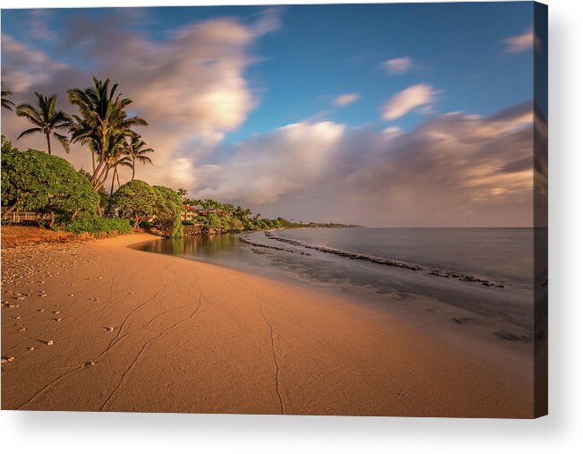 Kauai Acrylic Print featuring the photograph Warm Kauai Sunrise by Pierre Leclerc Photography