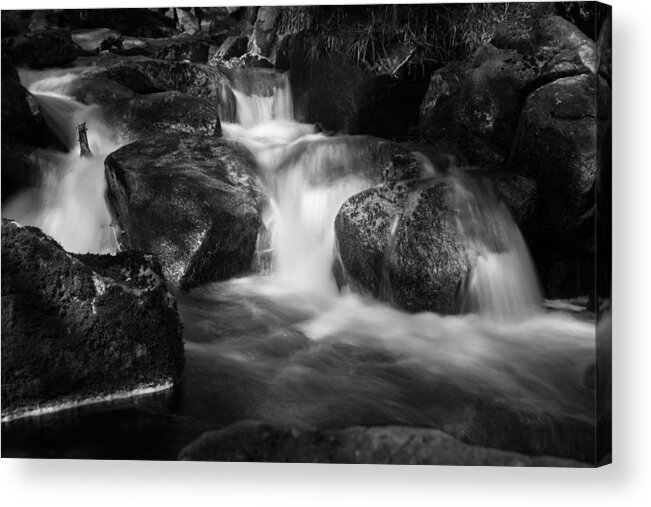 Water Acrylic Print featuring the photograph Warme Bode, Harz - monochrome version by Andreas Levi