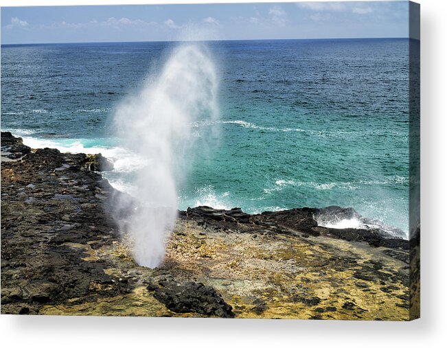 Hawaii Acrylic Print featuring the photograph Water Spout by Jason Wolters