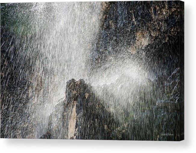 Idaho Scenics Acrylic Print featuring the photograph Waterfall and Cliff Textures by Leland D Howard