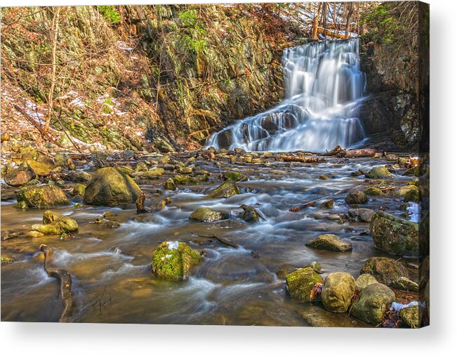 Indian Brook Falls Acrylic Print featuring the photograph Waterfall Of April Snow by Angelo Marcialis