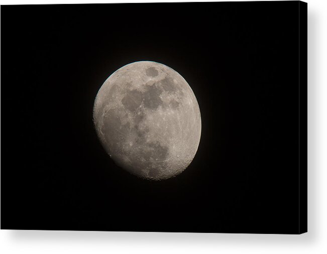 Moon Acrylic Print featuring the photograph Waxing Gibbous Moon by Tony Hake