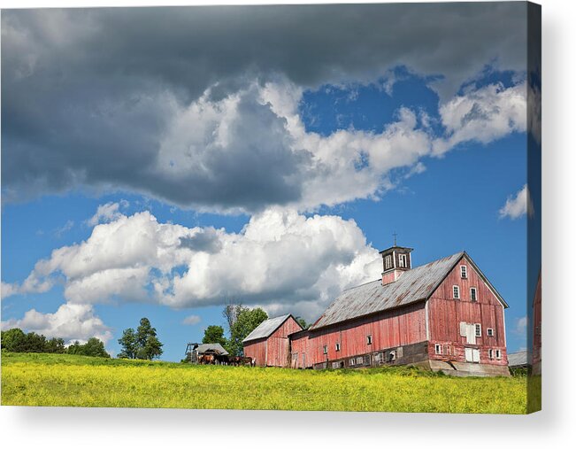 Summer Acrylic Print featuring the photograph Weathered Barn Landscape by Alan L Graham