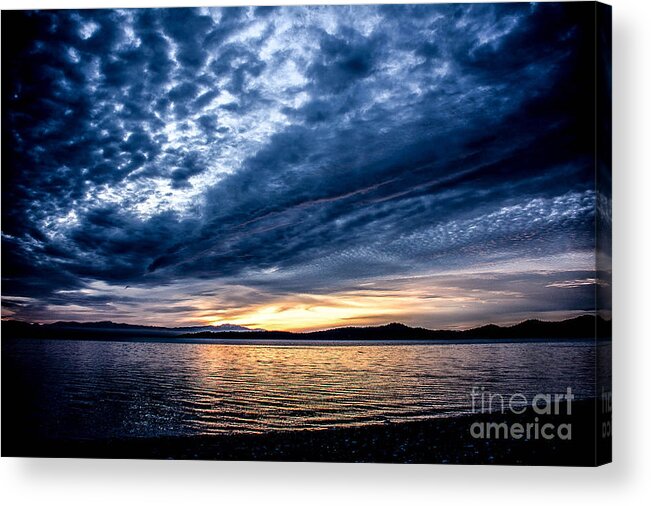 Beach Acrylic Print featuring the photograph Welcome Beach Stormy Sky by Elaine Hunter