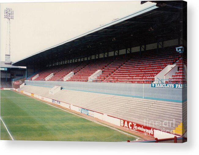 West Ham Acrylic Print featuring the photograph West Ham - Upton Park - East Stand 3 - April 1991 by Legendary Football Grounds