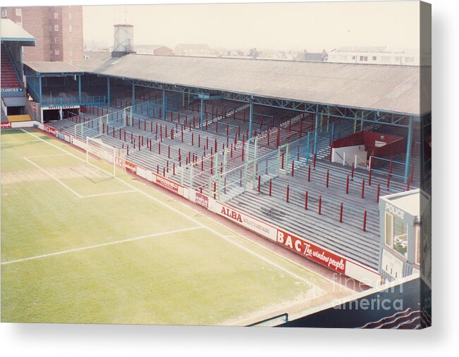 West Ham Acrylic Print featuring the photograph West Ham - Upton Park - South Stand 1 - April 1991 by Legendary Football Grounds