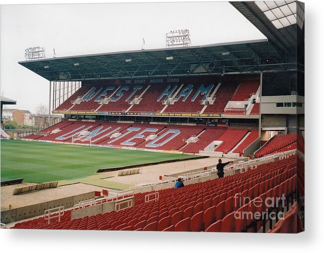 West Ham Acrylic Print featuring the photograph West Ham - Upton Park - South Stand 5 - March 2002 by Legendary Football Grounds