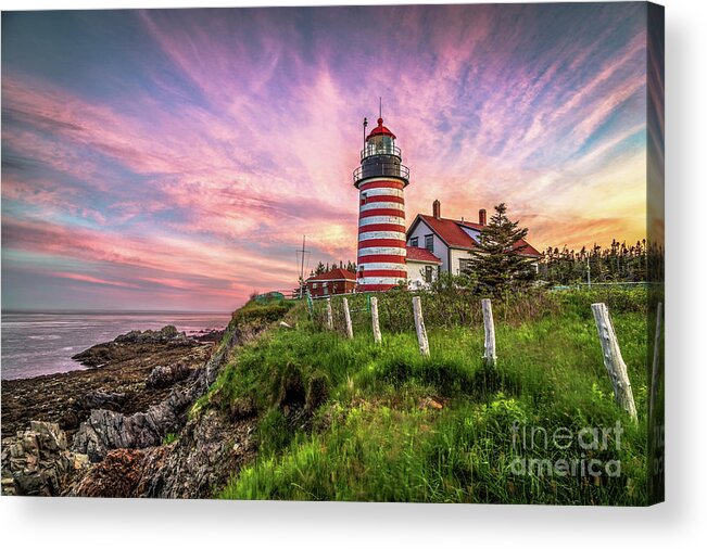 Attraction Acrylic Print featuring the photograph West Quoddy Head Light by Benjamin Williamson