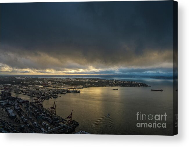 Seattle Acrylic Print featuring the photograph West Seattle Water Taxi Heading Out by Mike Reid