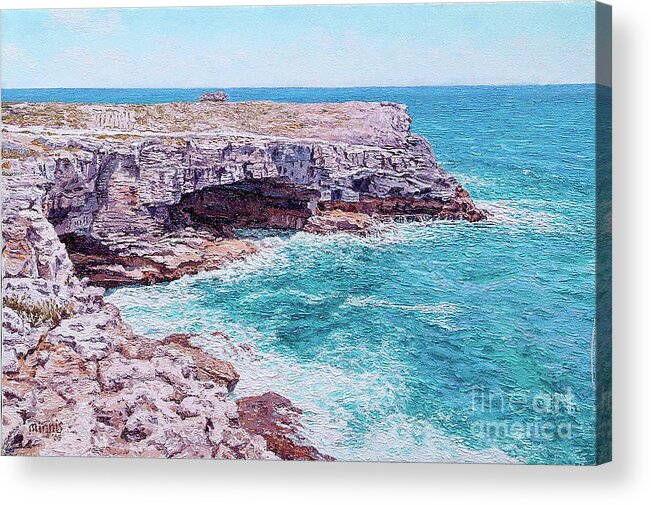 Eddie Acrylic Print featuring the painting Whale Point Cliffs by Eddie Minnis