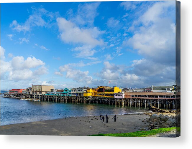 Monterey Acrylic Print featuring the photograph Wharf and Beach by Derek Dean