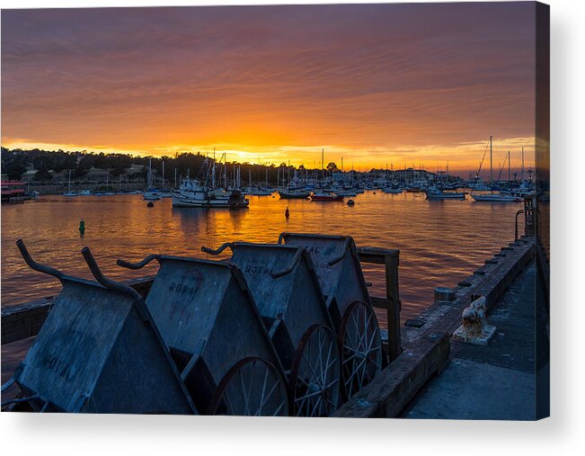 Monterey Acrylic Print featuring the photograph Wharf Sunset by Derek Dean
