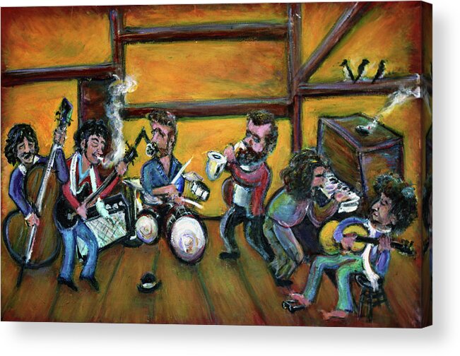 The Band Acrylic Print featuring the painting When I Paint My Masterpiece by Jason Gluskin