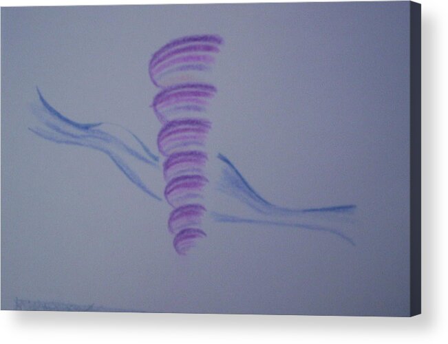 Abstract Drawing Acrylic Print featuring the painting Whirly by Suzanne Udell Levinger