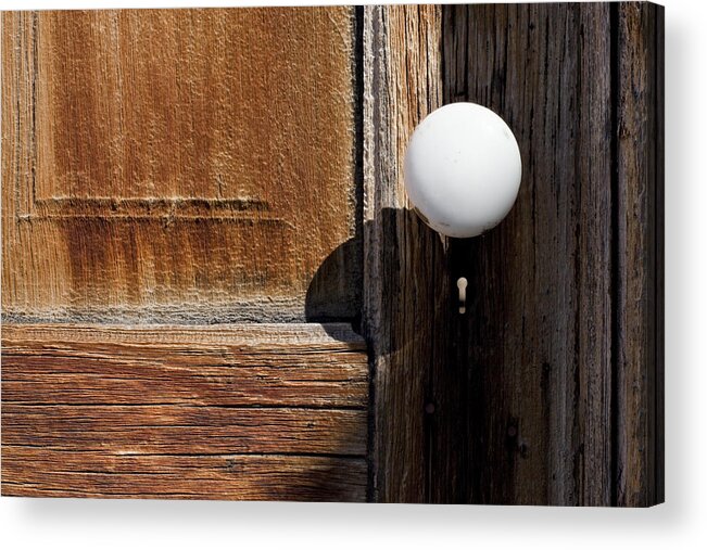 White Door Knob Acrylic Print featuring the photograph White Knob by Kelley King
