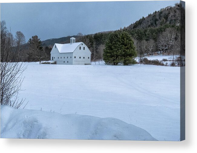 Brookline Vermont Acrylic Print featuring the photograph White On White by Tom Singleton