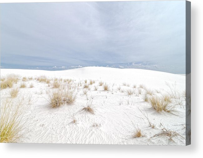 Darin Volpe Architecture Acrylic Print featuring the photograph White Sand, Gray Sky - White Sands National Monument by Darin Volpe