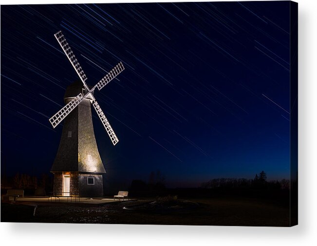 Holland Acrylic Print featuring the photograph Windmill In The Night by Nebojsa Novakovic