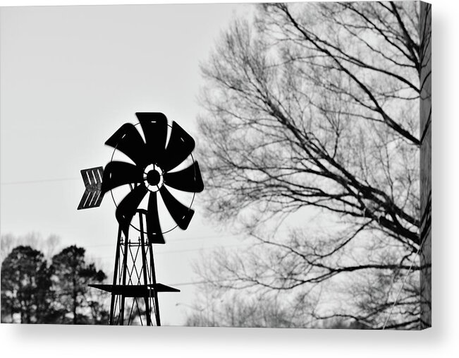 Windmill Acrylic Print featuring the photograph Windmill on the Farm by Nicole Lloyd
