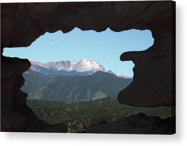 Mountain Acrylic Print featuring the photograph Window to Pikes Peak by Will Burlingham