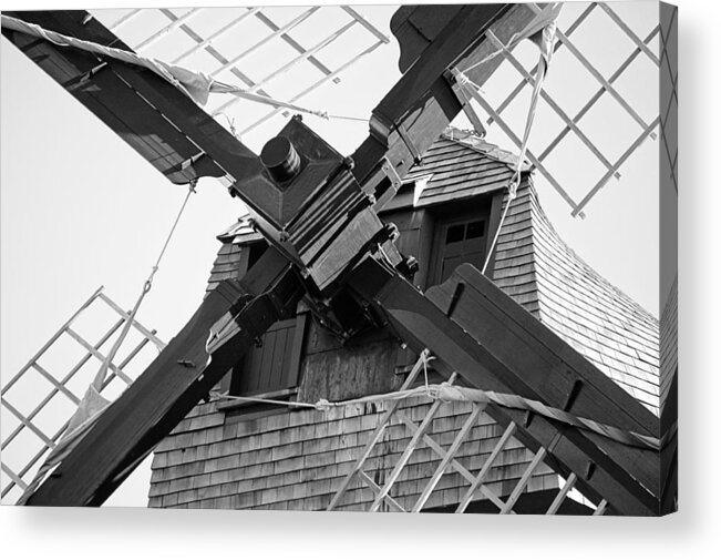 Windmill Acrylic Print featuring the photograph Windshaft BW by Jenny Hudson