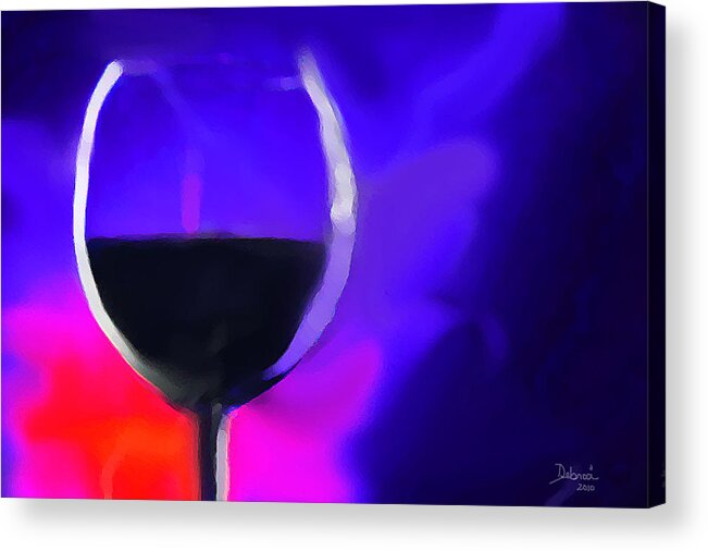 Digital Acrylic Print featuring the painting Wine Burst by Deb Rosier