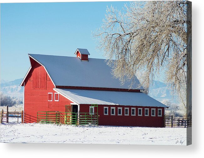 Winter Acrylic Print featuring the photograph Winter Barn by Aaron Spong