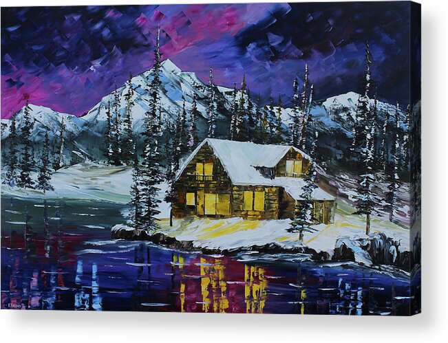 City Paintings Acrylic Print featuring the painting Winter Getaway by Kevin Brown