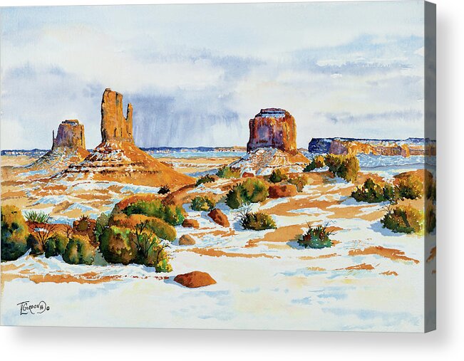 Morning Acrylic Print featuring the painting Winter in the Valley by Timithy L Gordon