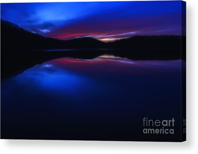 Lake Acrylic Print featuring the photograph Winter Sundown Radiance by Thomas R Fletcher