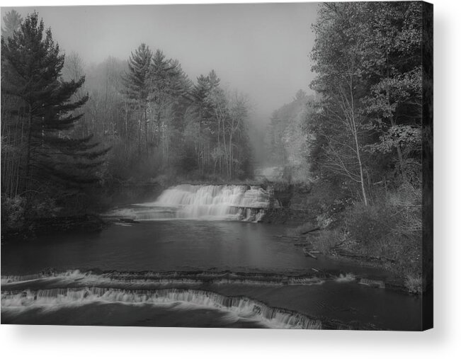 Fall Color Acrylic Print featuring the photograph Wiscoy In the Fog by Guy Whiteley