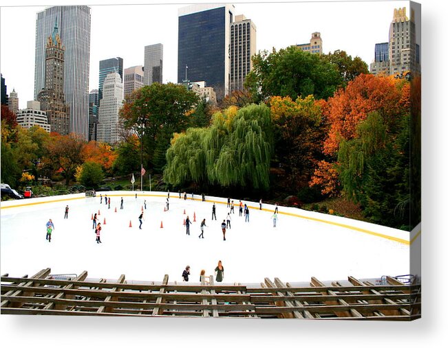 Wollman Rink Central Park Acrylic Print featuring the photograph Wollman Rink in Fall by Christopher J Kirby